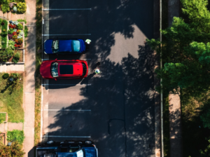 Aerial view of pavement