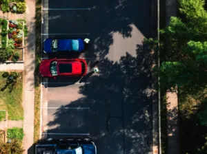 Aerial view of pavement