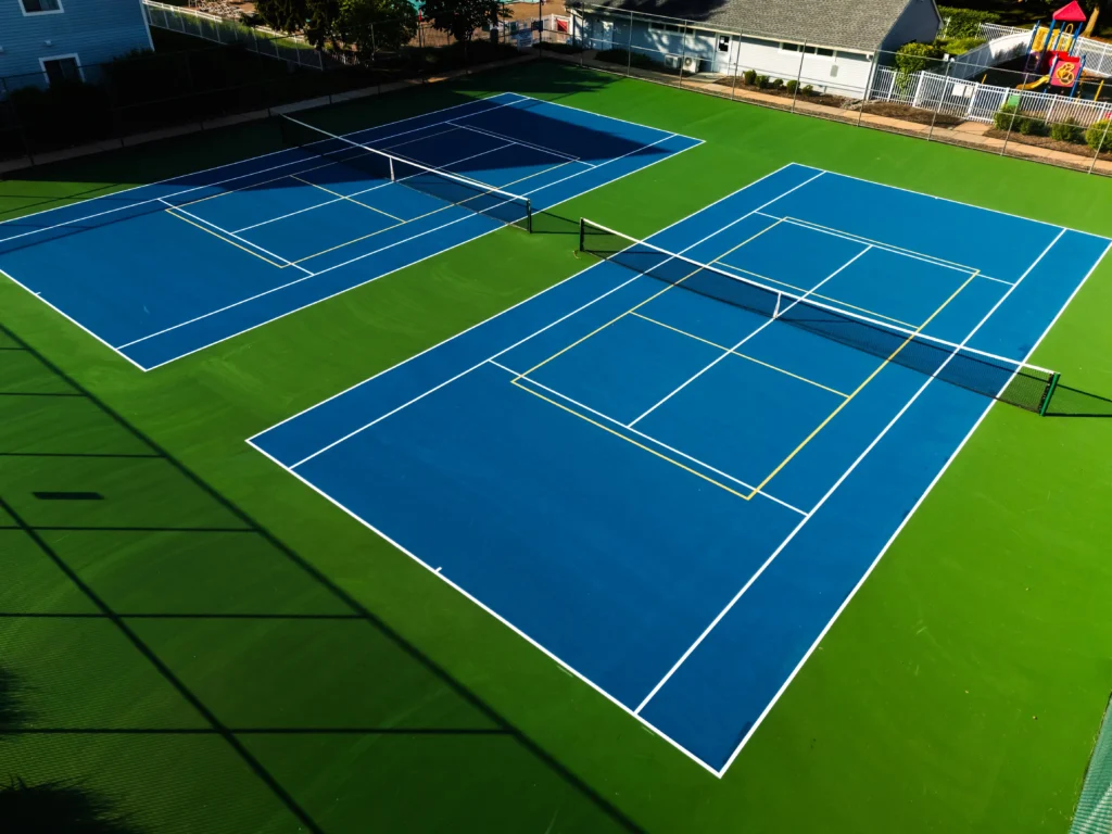 tennis court construction project completed